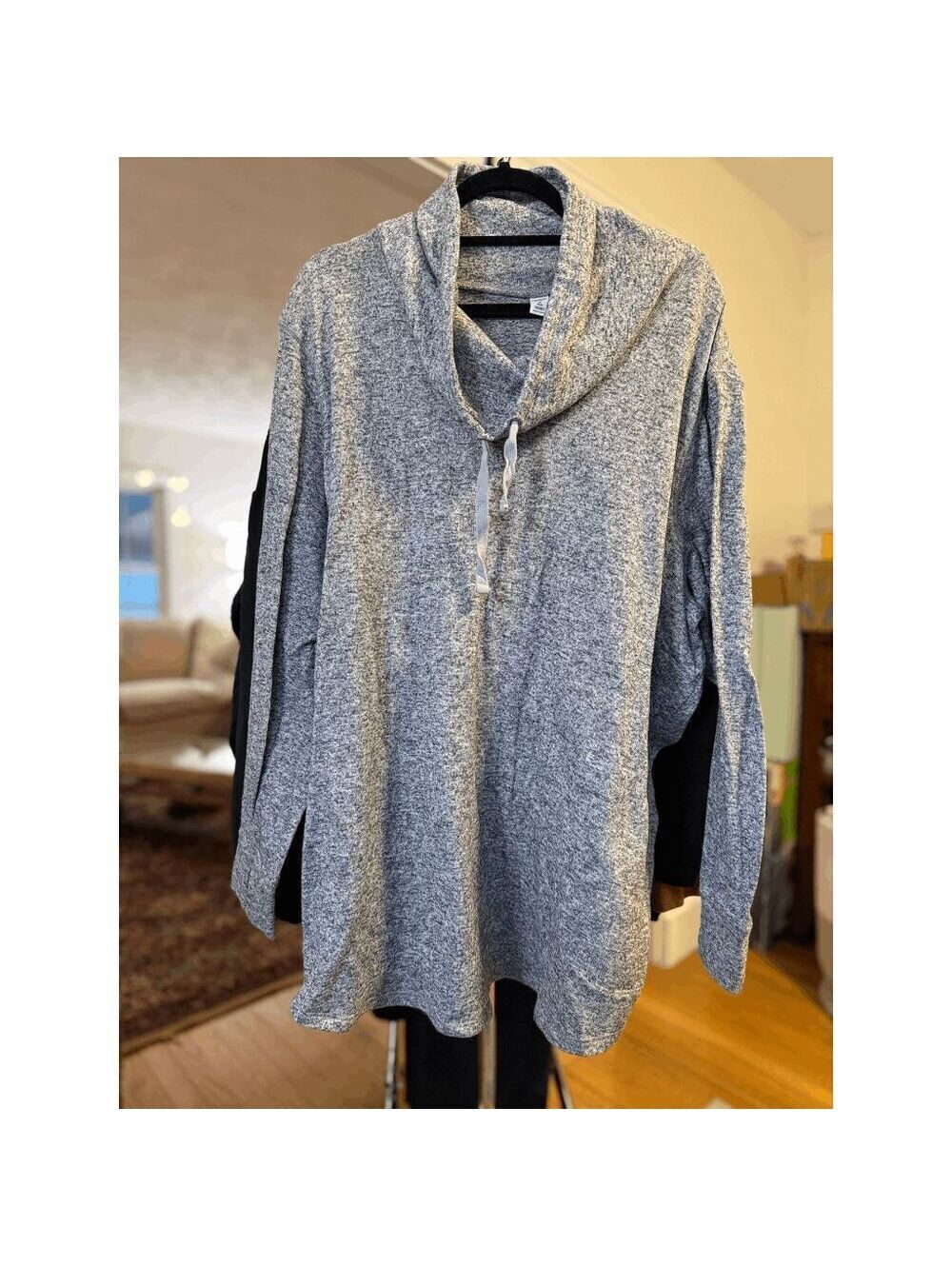 Old Navy Gray Cowl-Neck Sweater Plus Size US 3X